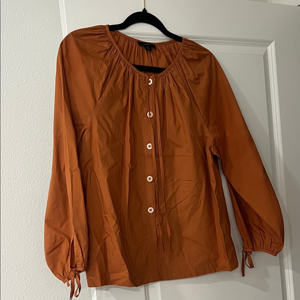 J. Crew Rust Button-Up Blouse
